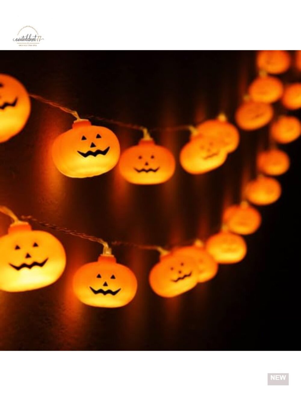 20 LED Battery Operated Pumpkin String Lights Halloween Decor 10ft Waterproof